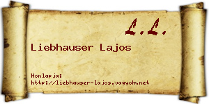 Liebhauser Lajos névjegykártya